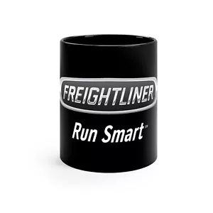 Taza negra de té de café con logotipo de camiones Freightliner 11 oz - Imagen 1 de 4