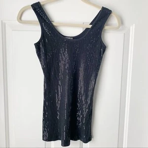 Express Sequined Black Dressy Tank women’s small - Picture 1 of 4