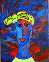 Original Modern Surrealist Surrealism Oil Painting Art Women Faces Semi Abstract Ebay