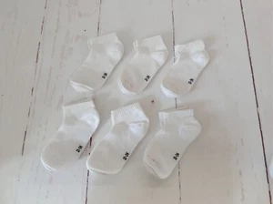Venta al por mayor, paquete de 6, nuevos calcetines acanalados de corte bajo para niños niñas o niños, 8-11 años, blancos - Imagen 1 de 9