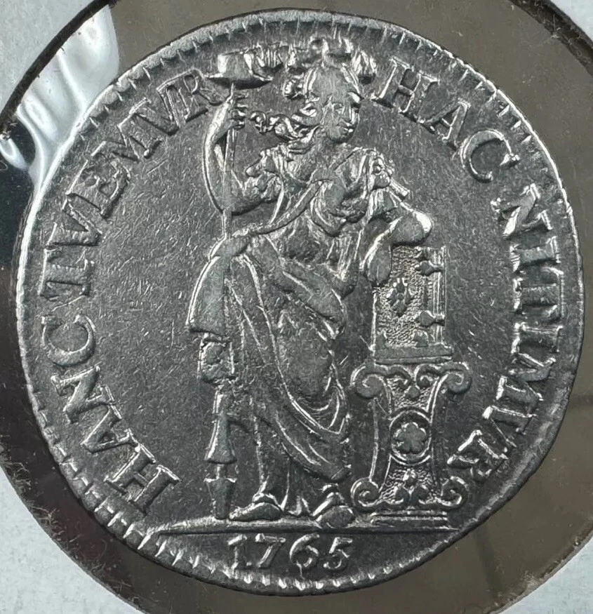 Netherlands, Utrecht 1 Gulden / Guilder 1765 Coin Silver Only 1740 Minted Rare - Image 1 of 2