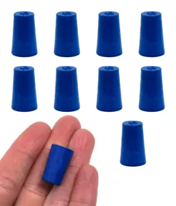Neoprene Stopper Solid - Blue, 10mm Bottom, 12.5mm Top, 20mm Length - 10 Pack - Picture 1 of 1