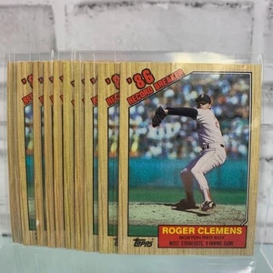 1987 Topps Baseball Roger Clemens '86 Record Breaker #1 11 Card Lot - Picture 1 of 3