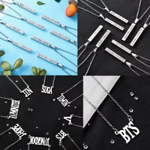 KPOP Steel Pendant Chain Necklace Bangtan Boys Jung Kook J-Hope Jimin JIN - Imagen 1 de 26