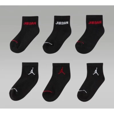 Jordan Ankle Socks 6-Pair Cushioned Youth Women Men Black Red White - Изображение 1 из 4