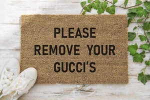 Coir Door Mat 70x40cm Please Remove Your Guccis Style Indoor Use - Picture 1 of 5