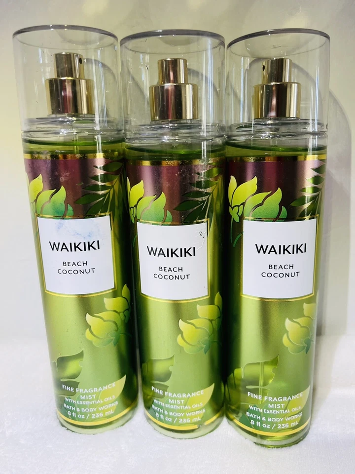 Bath and Body Works Waikiki Fine Fragrance Mist Body Spray, 8 oz - Green Bottle
