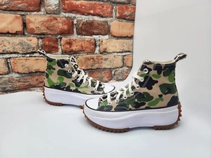 Converse Run Star Hi Top Sneaker Women's Sz 5 Candied Ginger Camo Animal Leapard - Picture 1 of 10