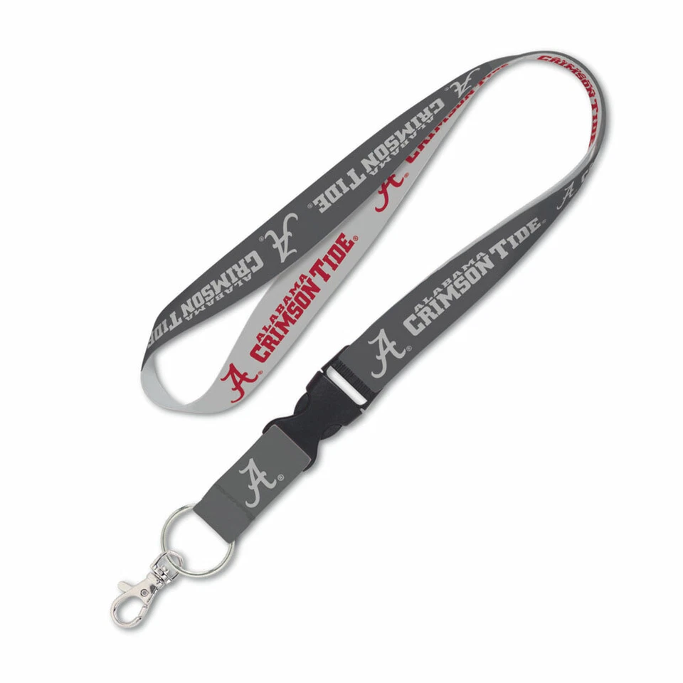 ALABAMA CRIMSON TIDE LANYARD KEYCHAIN W/ DETACHABLE BUCKLE 1" WIDTH 22" LENGTH - Image 1 of 1