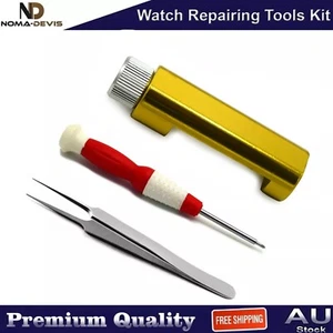 Watchmaker Tweezers Screw Driver Jewelry Making Kit Watch Opener Repairing Tools - Bild 1 von 4
