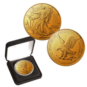 2025 1 OZ .999 Silver American Eagle Coin 24k Gold Layered - Picture 1 of 1
