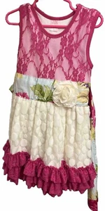 Giggle Moon Classic Dressy Cottagecore Cottage Lace Pink Floral Kids Size 6 - Picture 1 of 5
