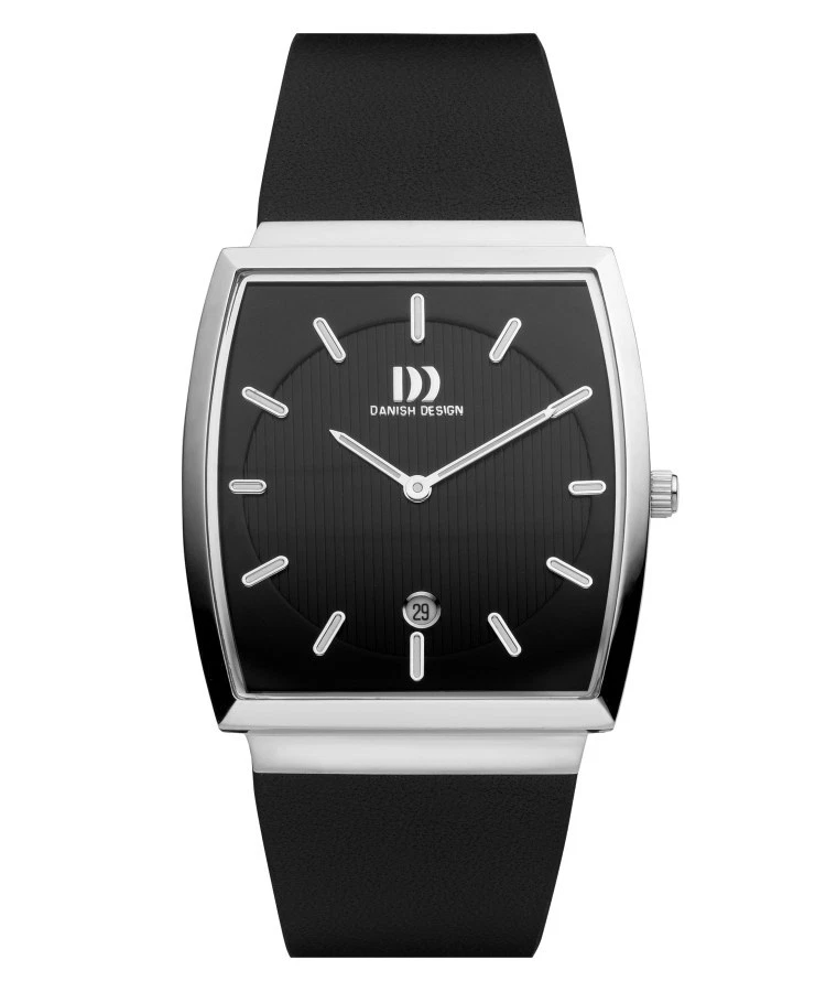 Danish Design IQ13Q900 Stainless Steel Black Dial Leather Rectangle Men's Watch - Image 1 of 1