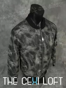 Mens Jacket Black Lava Wash VICTORIOUS Brand Military Bomber Style - Picture 1 of 8