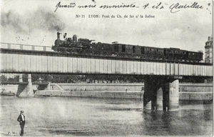 CPA - LYON  - Pont du chemin de Fer sur la Saône. - Picture 1 of 1