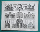 ARCHITECTURE Byzantine Athens Constantinople Ravenna Pavia - 1844 SUPERB Print