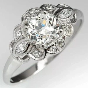 NEW WOMENS Diamond 2 Ct Round Cut 14k White Gold Finish Women Engagement Ring - Picture 1 of 9