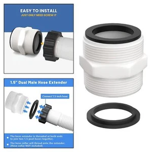 1 1/2\" Male to Male Adaptor Accessories Pool Hose Connector - Picture 1 of 7