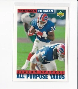 THURMAN THOMAS 1993 UPPER DECK ALL-PURPOSE YARDS-SEASON LEADERS CARD-SHIPS FREE - Picture 1 of 23