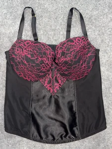 Lane Bryant Cacique Womens 18/20 Underwire Lined Black Satin Bustier Top - Picture 1 of 5