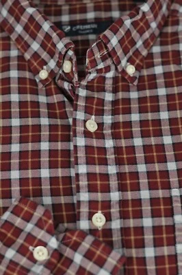 Daniel Cremieux Men's Brick Red & White geometric Cotton Casual Shirt L Large - Image 1 of 4