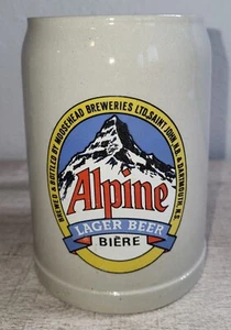 Alpenlager Bier Elchkopf Brauereien Österreich West Germany Steinzeug Becher - Bild 1 von 6