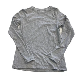 Hanes Girls Large (10/12) Long sleeve Grey Tee Cotton/Polyester NEW NWOT - Picture 1 of 15