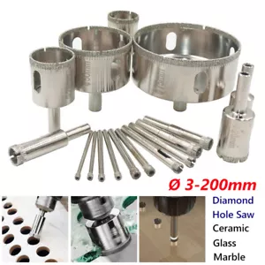 Ø3-200mm Diamantbohrer Bohrkrone Lochsäge Dosenbohrer Glas Keramik Fliesenbohrer - Bild 1 von 10