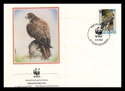 Iceland 1992 FDC, Gyrfalcon. 35kr. WWF. Nature. Maxi Card. Lot # 1. - Image 1 of 2