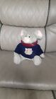 Fiesta T.C. Dawson Plush Mouse Gray With Pink Ears & Blue Sweater 9"