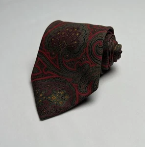 Ermenegildo Zegna Tie Men’s Silk Red Paisley Made In Italy Necktie - Picture 1 of 4