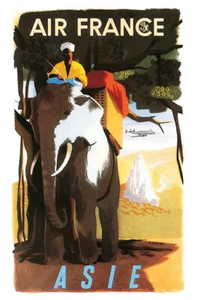 Vintage Poster Air France Asien - Bild 1 von 1