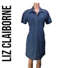 Vintage LIZ CLAIBORNE 80s 90s Liz Wear Denim Jean Dress Sz M Ladies NWOT