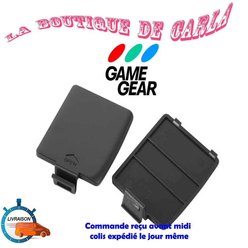 Caches piles GAME GEAR SEGA - Gauche et droite Noir original