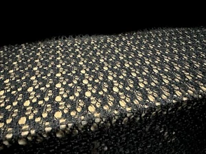Crochet Knit Lace Fabric, Per Metre - Medium Weight - Black - Picture 1 of 3