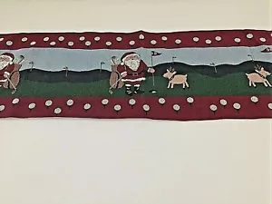 Weihnachtsmann auf Golfplatz Weihnachten Wandteppich Tischläufer/Schal 12,75"x 52,5" - Bild 1 von 8