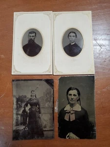 Lote de 4 ANTIGUAS (FOTOS TIPO ESTAÑO) - Imagen 1 de 5