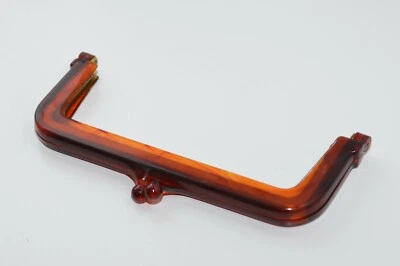 Kultur-Taschen-Rahmen / Taschen-Bügel, 175 x 70 mm, Horn-Hell-Braun, 80er Jahre - Bild 1 von 4