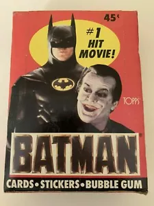 VINTAGE 1989 BATMAN TOPPS WACHSBOX SERIE 1 36 VERSIEGELTE PACKUNGEN ROTE BOX - Bild 1 von 2