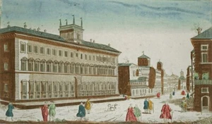 ROM - Guckkastenblatt - Palazzo Ruspoli - kolorierter Kupferstich um 1760 - Picture 1 of 2