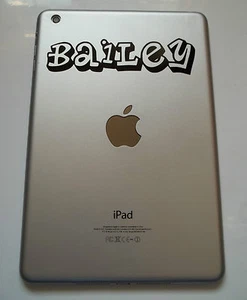 Apple iPad Mini Vinyl Sticker Personalised Planet Font Name Laptop Tablet - Picture 1 of 3