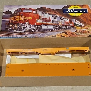 HO Athearn Blue Box Kit 1296 Heavy Duty Flat Car Santa Fe ATSF 90023 Orange - Picture 1 of 14