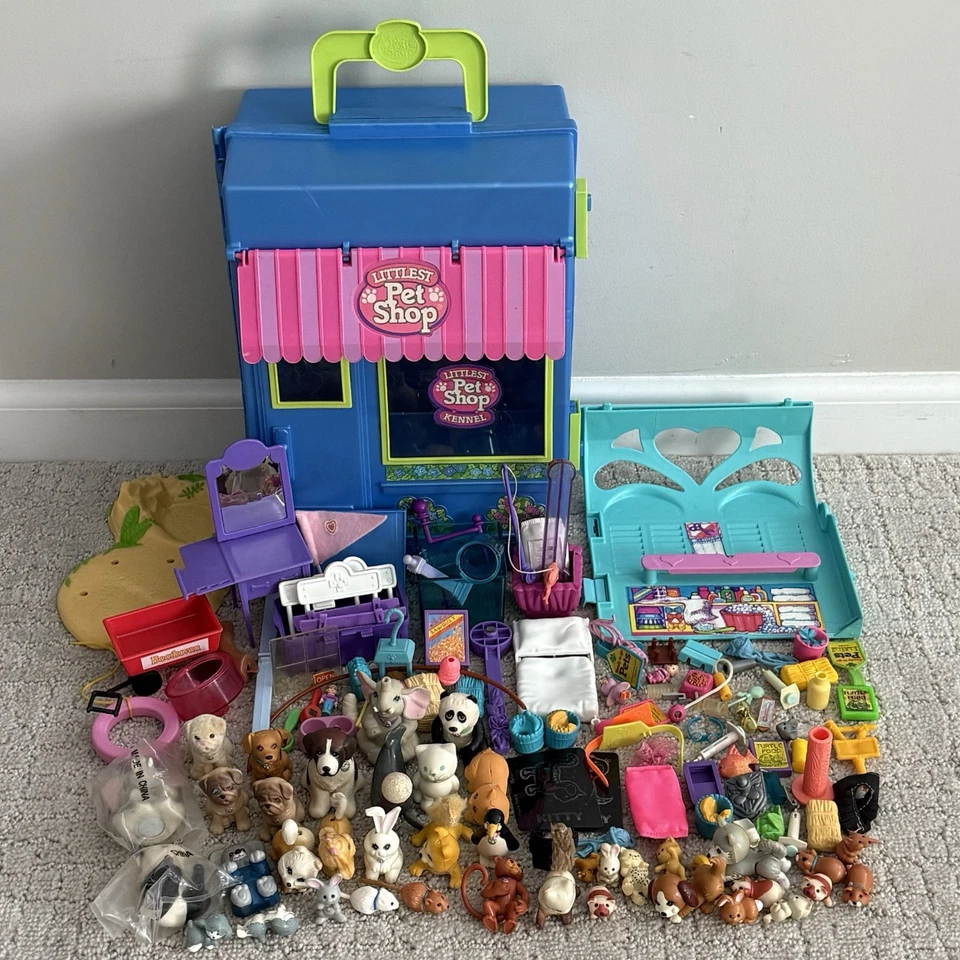 Vintage 1992 Littlest Pet Shop Kennel Play Case Animal Pets Accessories LOT RARE - Image 1 of 4