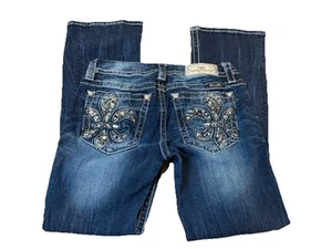 MISS ME Mid Rise JEANS 26X27 Pants Blue Denim - Picture 1 of 6