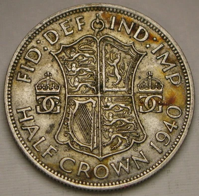 GREAT BRITAIN 1/2 Crown 1940 - Silver 0.5 - George VI. - XF - 4463 * - Image 1 of 2
