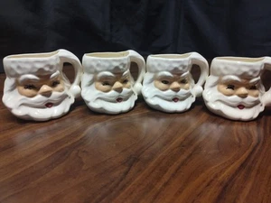 4 Vintage Christmas Santa Claus Face Mug 1960s Hand Painted - Picture 1 of 24