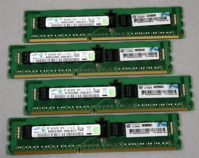 Lot of 4 SAMSUNG 8GB 1Rx4 PC3L-10600R -9-11-C2 M393B1G70BH0-CKOQ8 Memory - Image 1 of 4