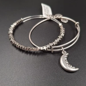 Alex And Ani Crescent Moon Set Bangle Bracelet - Picture 1 of 4