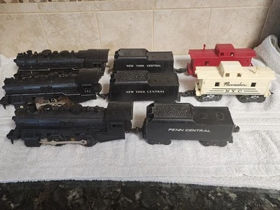 Vintage Marx 0/027 Gauge Steam Locomotives & Rolling Stock For Restoration  - Image 1 of 4