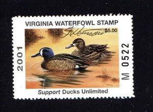 VIRGINIA   VA14   WATERFOWL DUCK STAMP   2001   MNH   SERIES (M)   ARTIST SIGNED - Picture 1 of 1